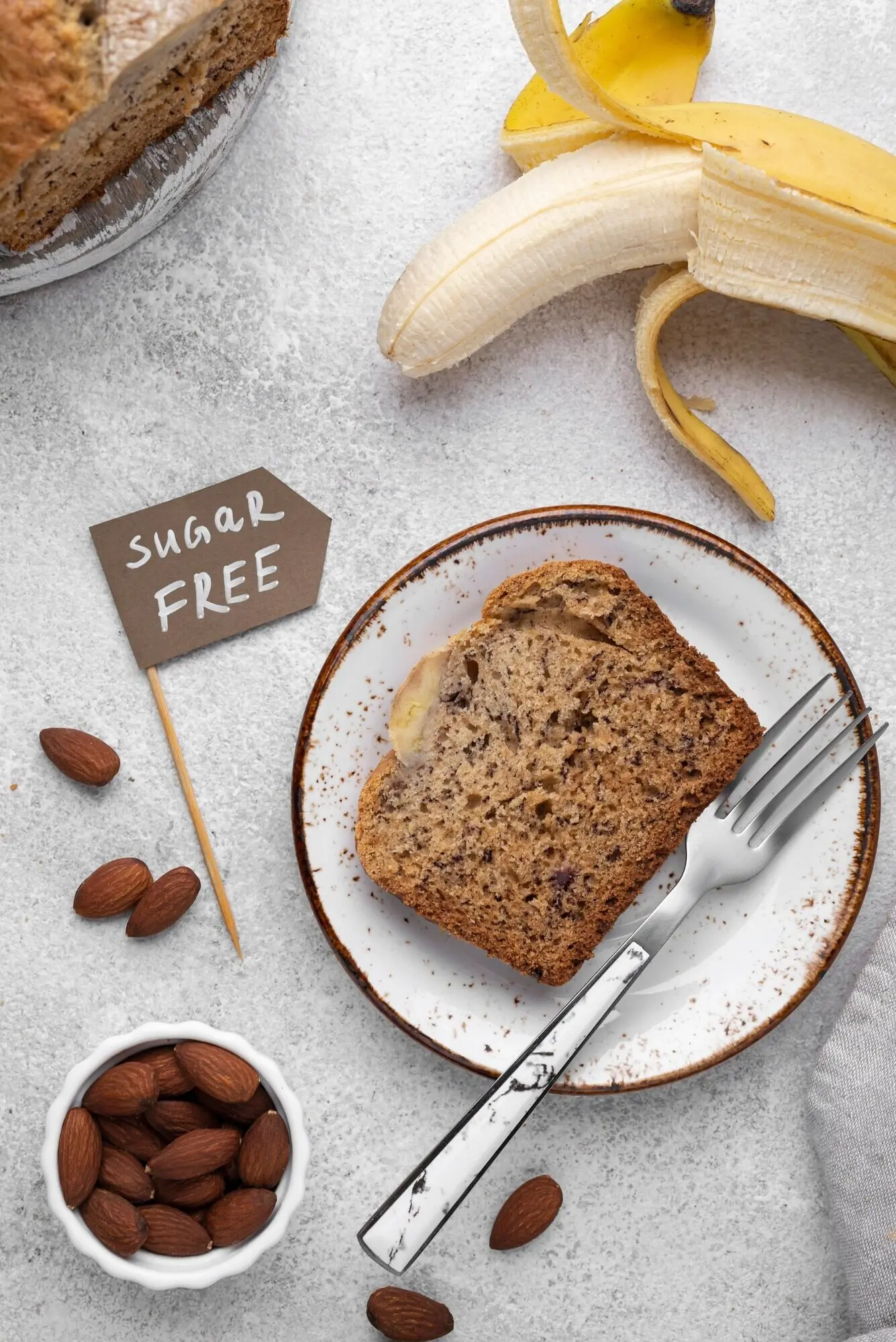 Draufsicht auf Bananenbrot